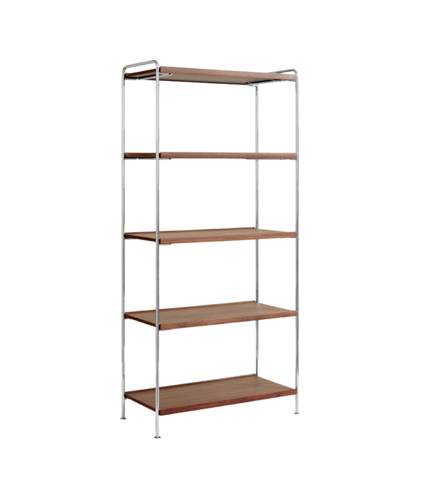 &Tradition Alima NDS6 High Storage Rack wood, chrome frame