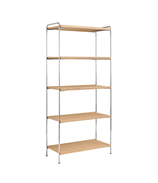 Alima NDS6 High Opbergrek hout, chrome frame