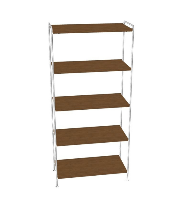 &Tradition Alima NDS6 High Storage Rack wood, chrome frame