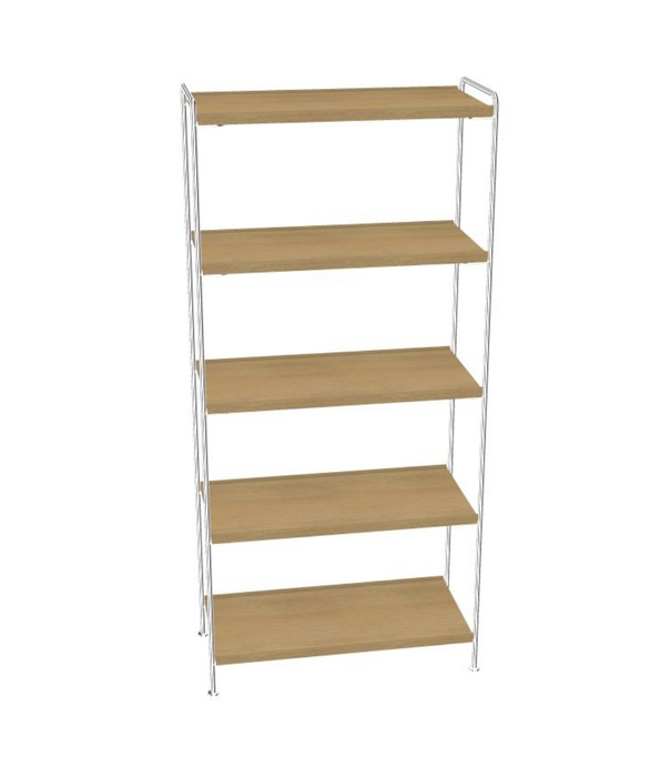 &Tradition Alima NDS6 High Storage Rack wood, chrome frame