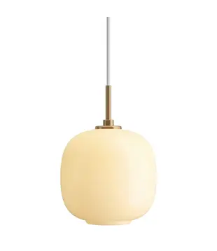 VL45 Radiohus Pendant  pale yellow glass, brass Ø17,5