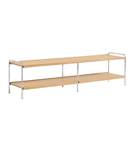 Alima NDS4 Low Opbergrek hout, chrome frame