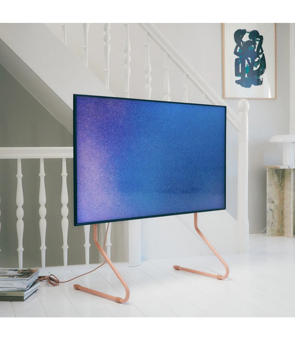 Pedestal Sway TV Stand dusty rose