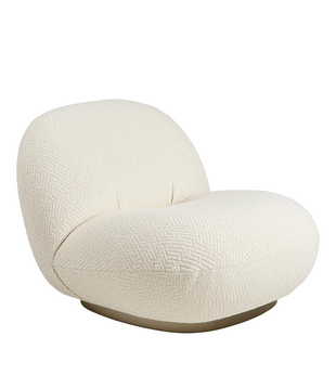 Pacha Lounge Stoel Dora Boucle, pearl gold fixed voet