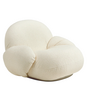 Pacha Lounge Armstoel Dora Boucle, pearl gold swivel voet