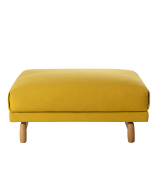 Rest Pouf Hallingdal 457 yellow, oak base