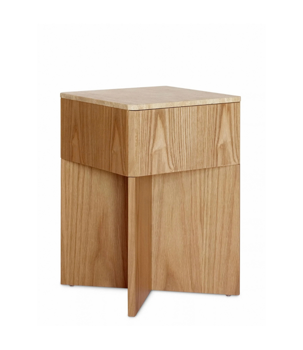 Gejst Tava Side Table oak, marble w. drawer