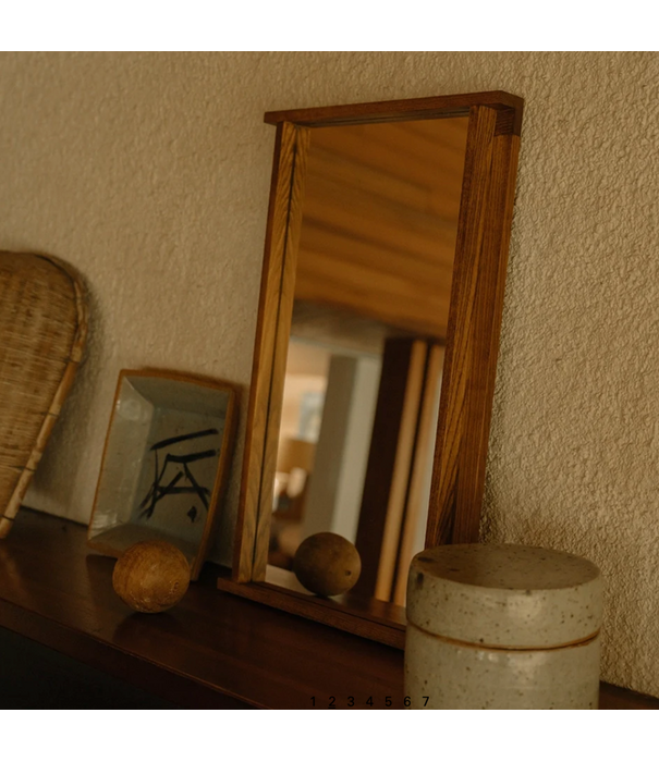 Frama  Symmetry Mirror, honey lacquered ash