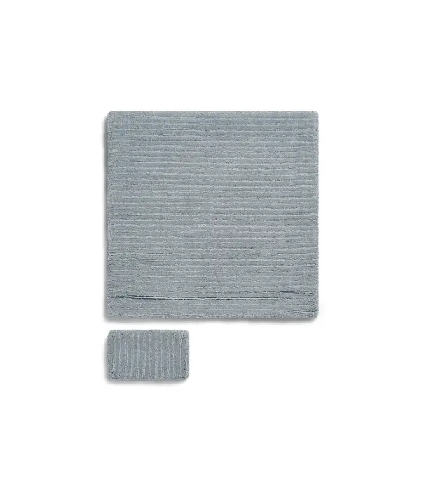 Layered  Drift Wool Rug - Dusty Blue