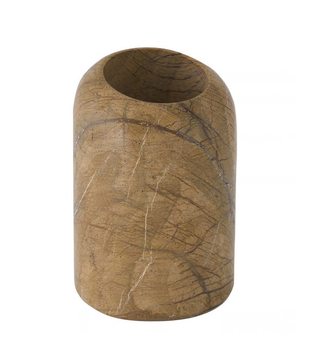 Tom Dixon  Boulder Vase Wide Forest Brown marble