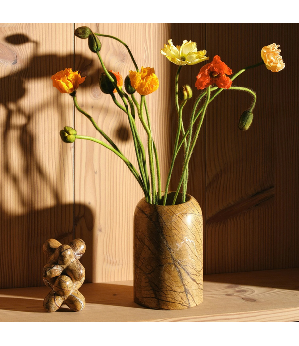 Tom Dixon  Boulder Vase Stem Green marble
