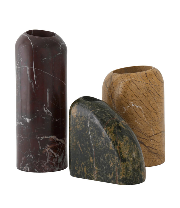 Tom Dixon  Boulder Vase Wide Forest Brown marble