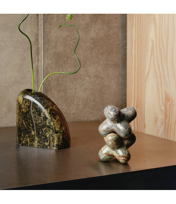 Tom Dixon  Boulder Vase Wide Forest Brown marble