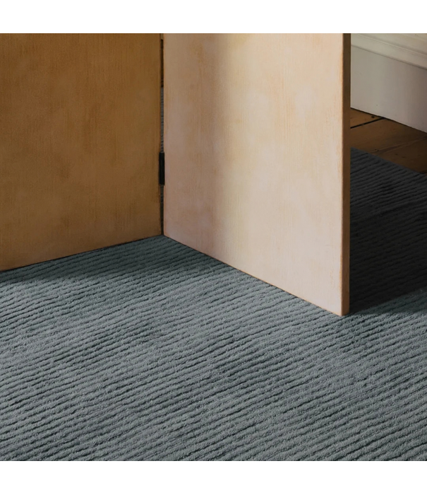 Layered  Drift Wool Rug - Dusty Blue