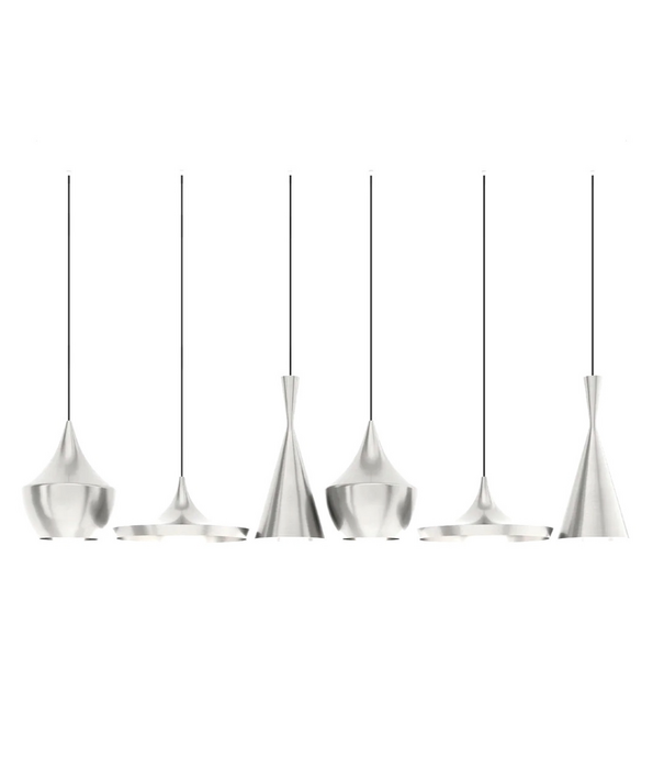 Tom Dixon  Unbeaten Linear Hanglamp Systeem, geborsteld aluminium