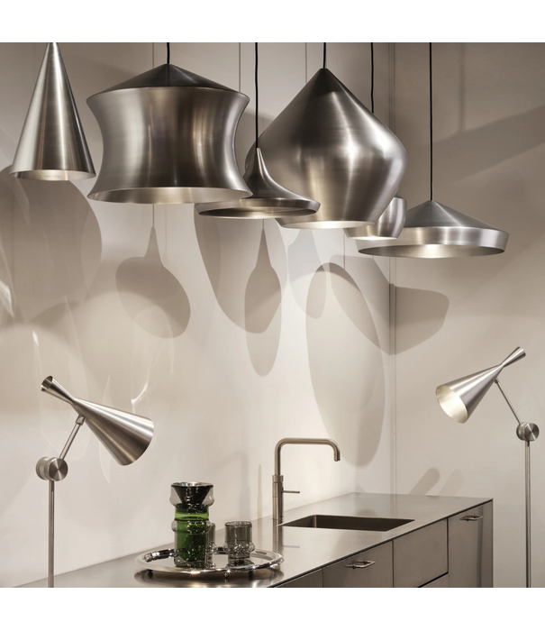 Tom Dixon  Unbeaten Linear Hanglamp Systeem, geborsteld aluminium