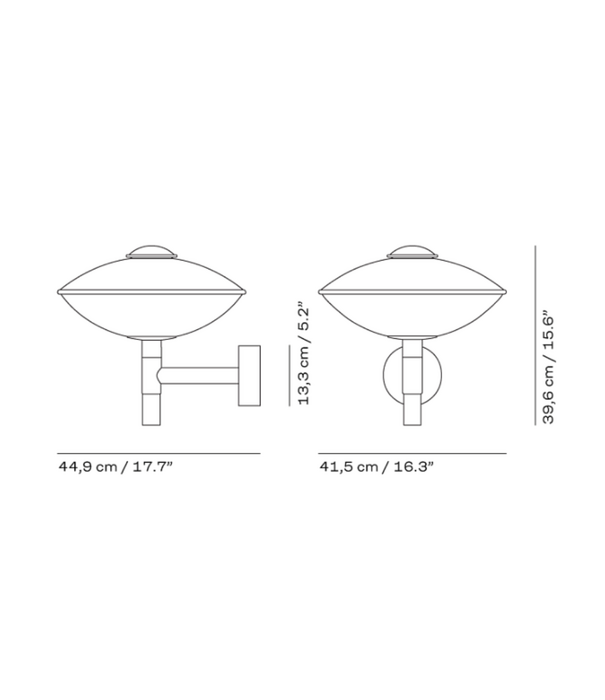 Fritz Hansen HL 410 Outdoor Muurlamp koper
