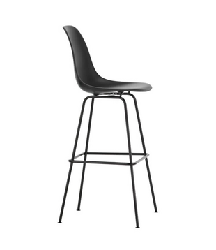 Eames Plastic Barkruk High, zwart onderstel