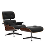 Eames Lounge Stoel & Ottoman palisander,  premium nero leer
