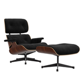 Eames Lounge Chair & Ottoman Santos Palissander, calma donker anthraciet