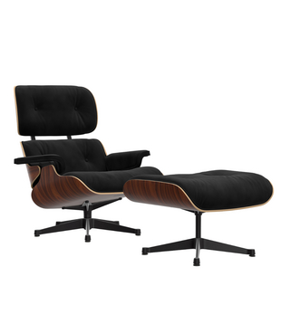 Eames Lounge Chair & Ottoman Santos Palissander, calma donker anthraciet
