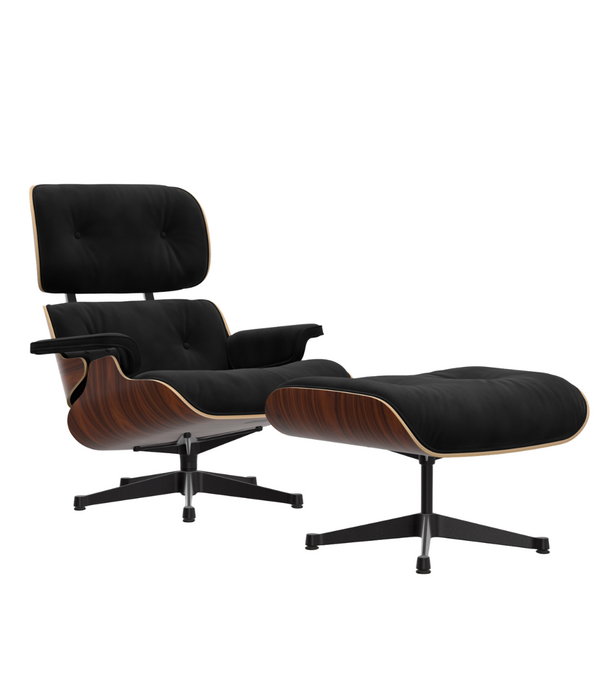 Vitra  Eames Lounge Chair & Ottoman Santos Palissander, calma donker anthraciet