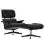 Eames Lounge Chair Black edition, zwart premium leer, zwart