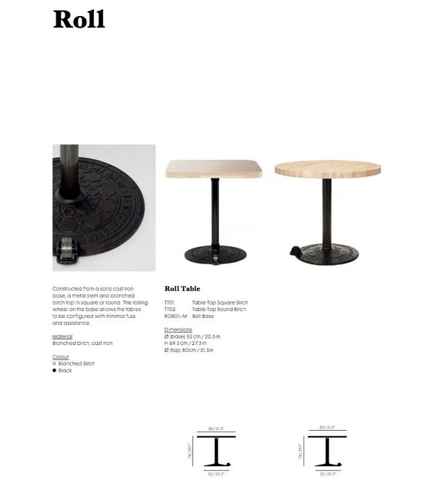 Tom Dixon  Tom Dixon - Roll base bistro tafel