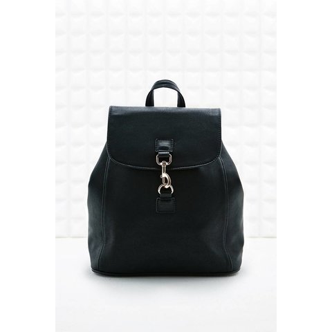 Small black backpack with product options