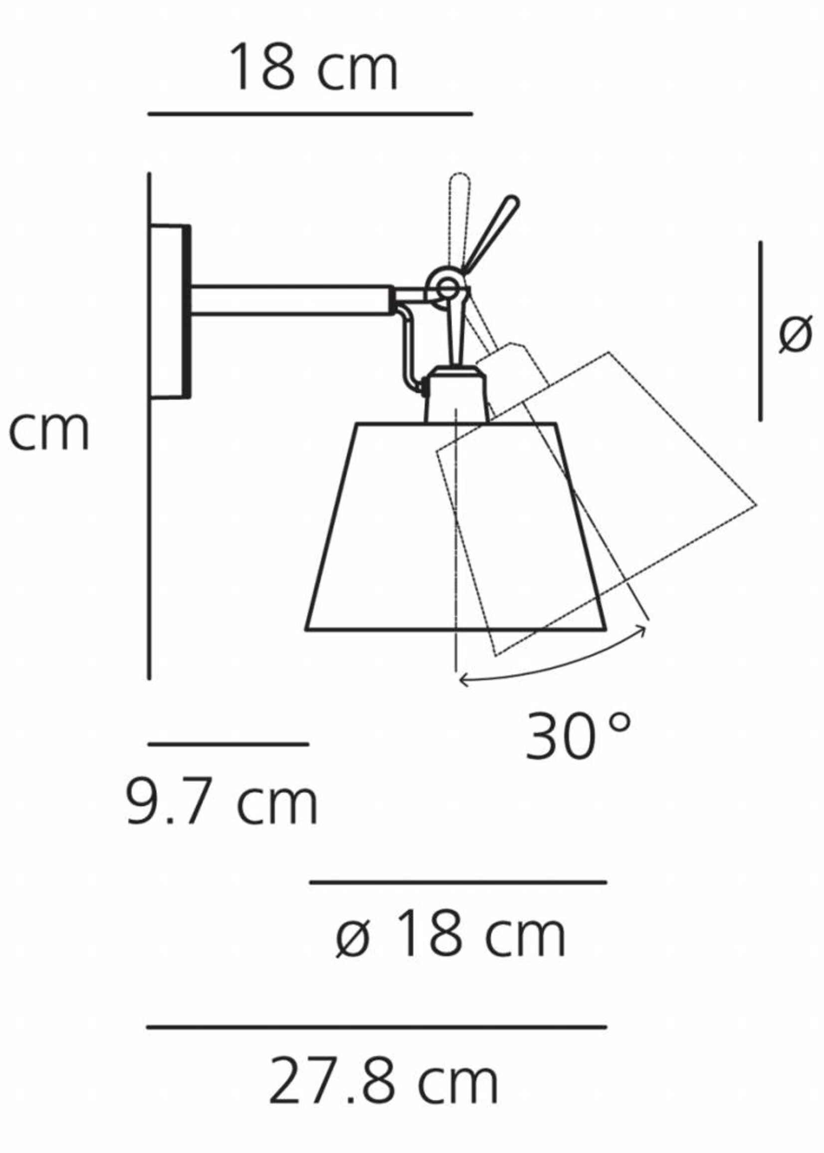 Artemide Tolomeo Diffusore 18 wandlamp