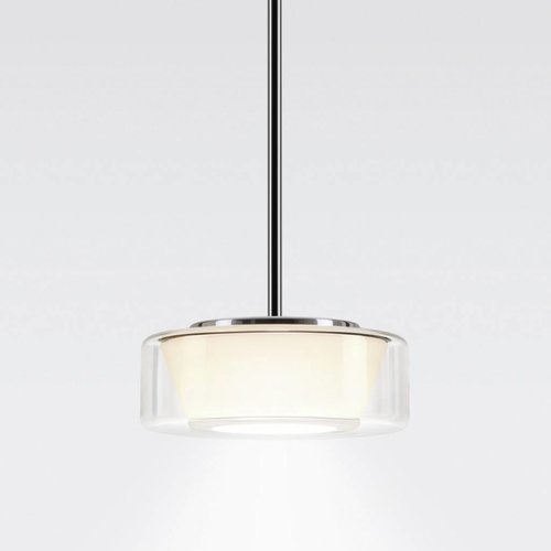 Serien Curling hanglamp tube tranparant/conisch opaal Serien Curling hanglamp tube tranparant/conisch opaal