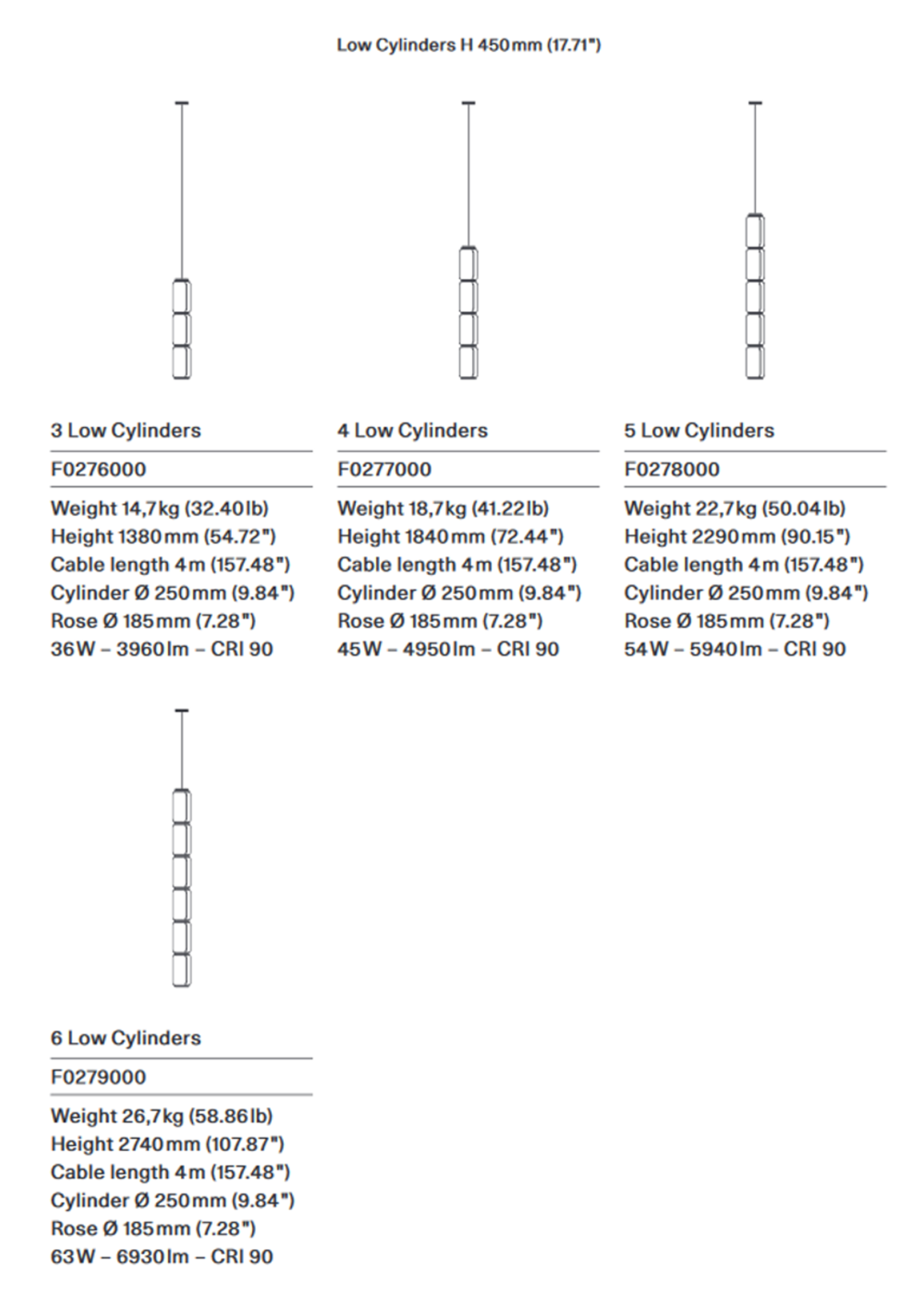 Flos Noctambule Low Cylinders hanglamp