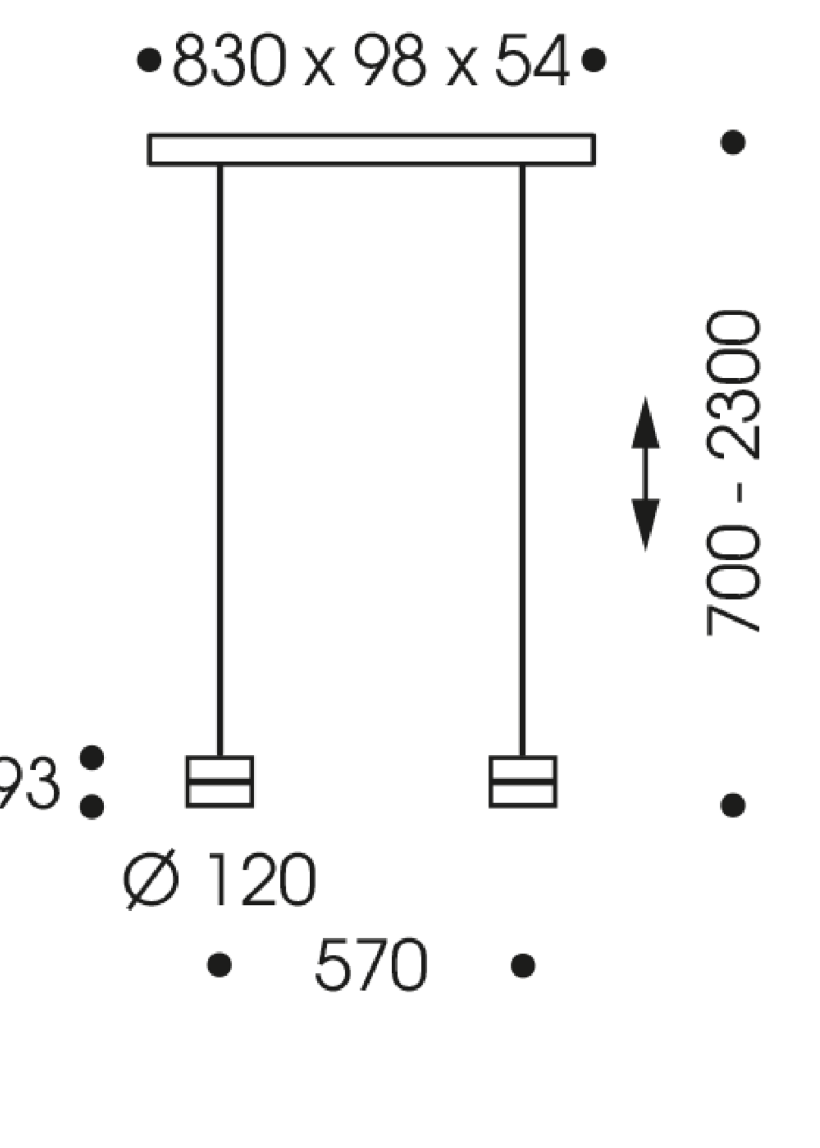 Oligo Tudor S 2 hanglamp met hoogte verstelling