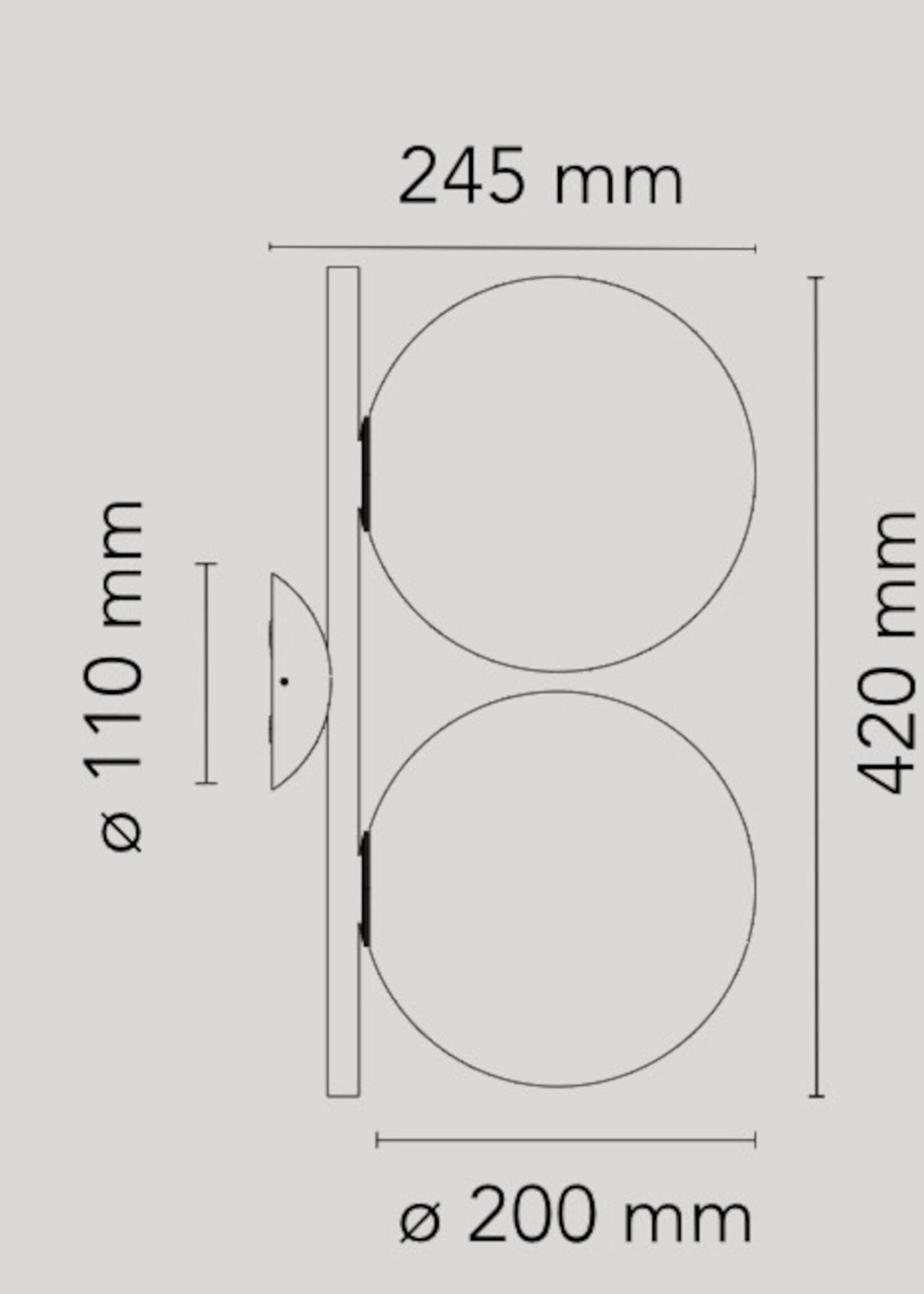 Flos IC Lights C/W1 Double wand/plafondlamp
