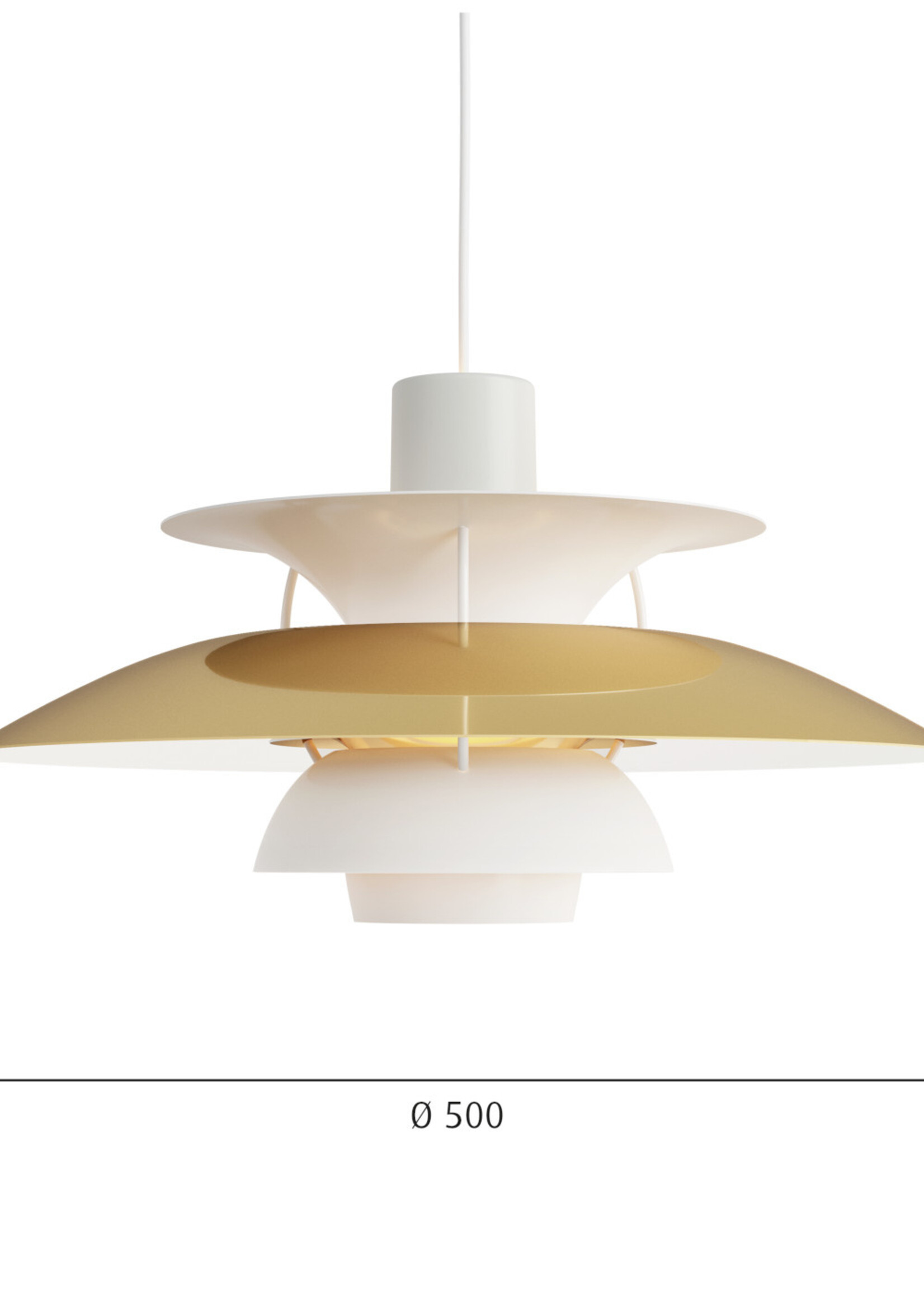 Louis Poulsen PH 5 hanglamp. Messing