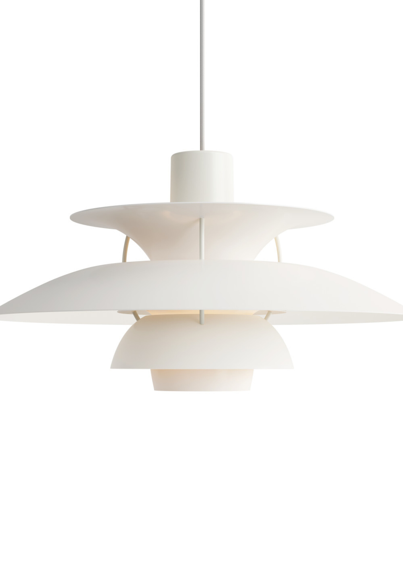 Louis Poulsen PH 5 hanglamp.  Monochrome White