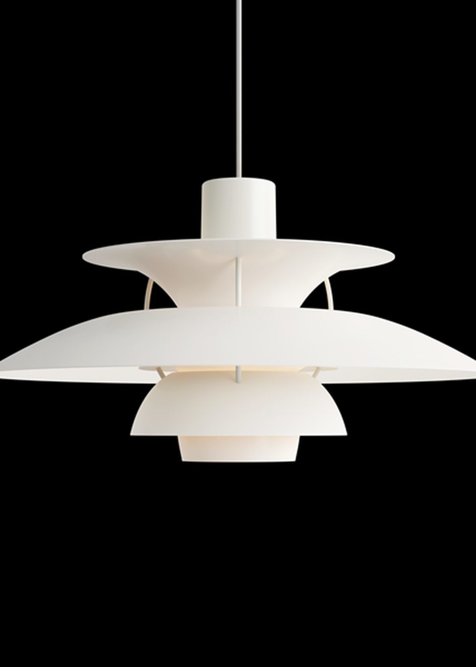 Louis Poulsen PH 5 hanglamp.  Monochrome White