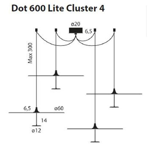 Lumina Dot 600 Lite Cluster 4 hanglamp