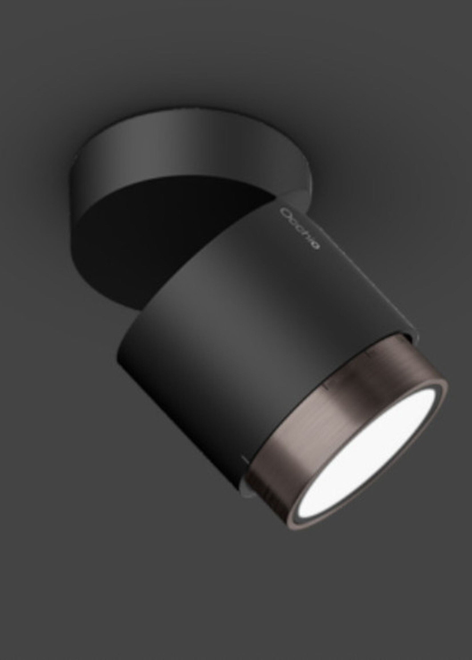 Occhio Lui volto Volt plafondlamp. Mat zwart