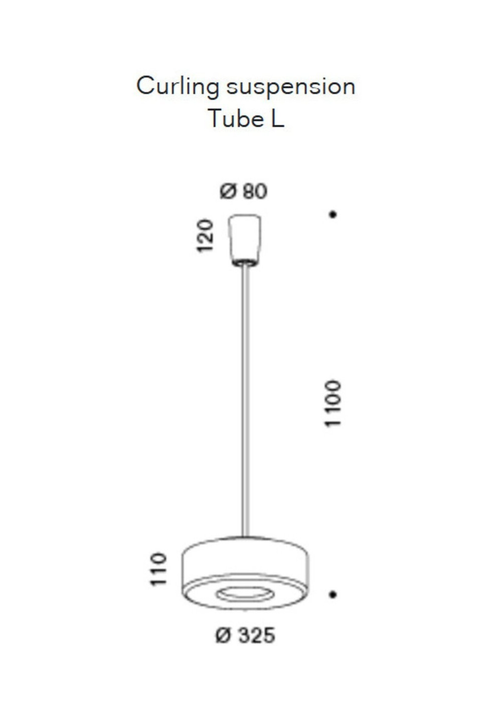 Serien Curling hanglamp: Tube. Transparant L