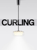 Serien Curling hanglamp: Tube. Transparant/cilinder L