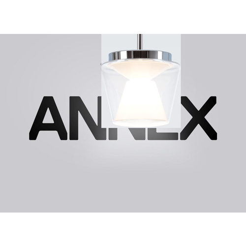 Serien Annex hanglamp. Helder/Opaal. Medium
