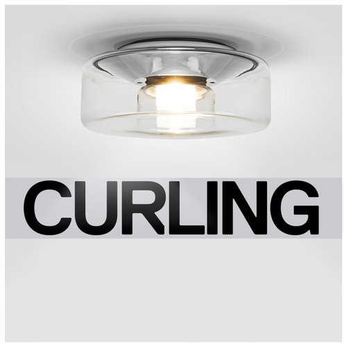 Serien Curling plafondlamp. Transparant. M