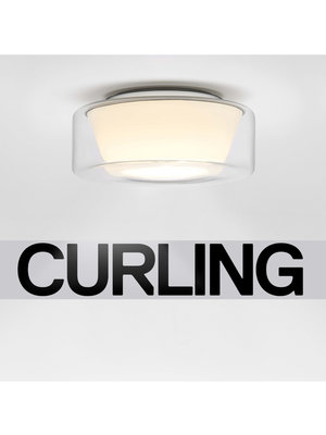 Serien Curling plafondlamp transparant/konisch opaal. M