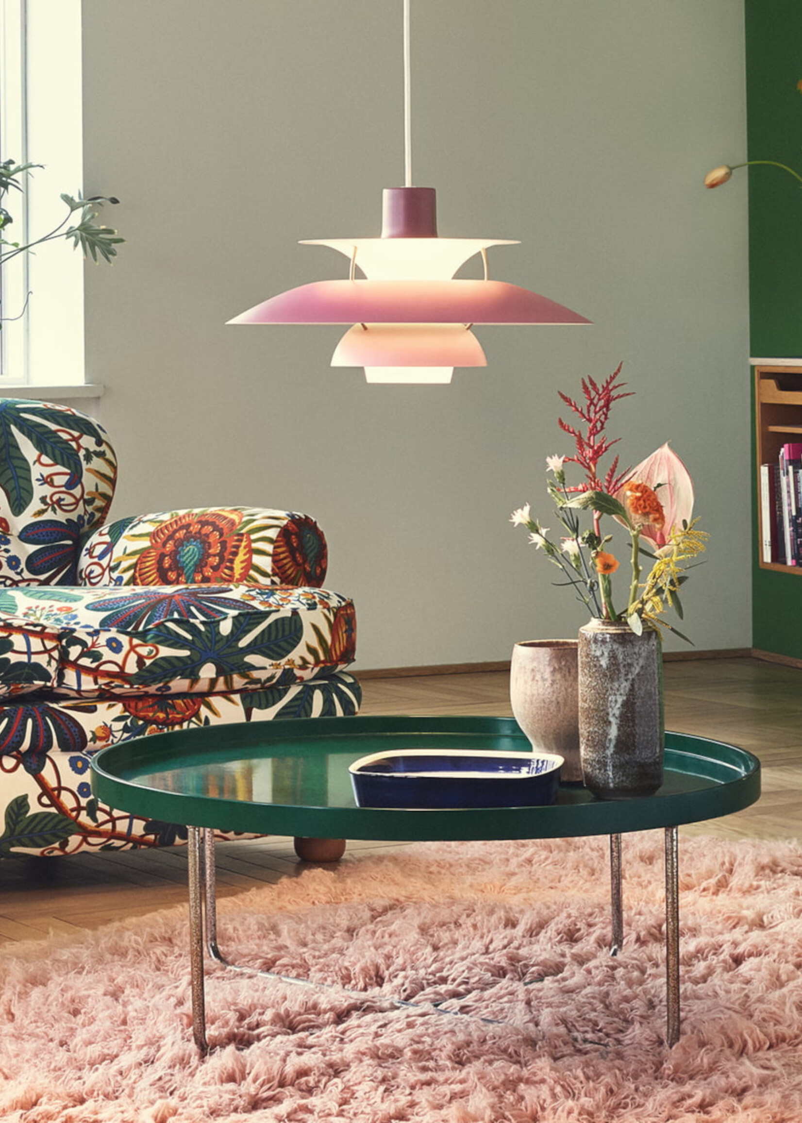 Louis Poulsen PH 5 hanglamp. Rose