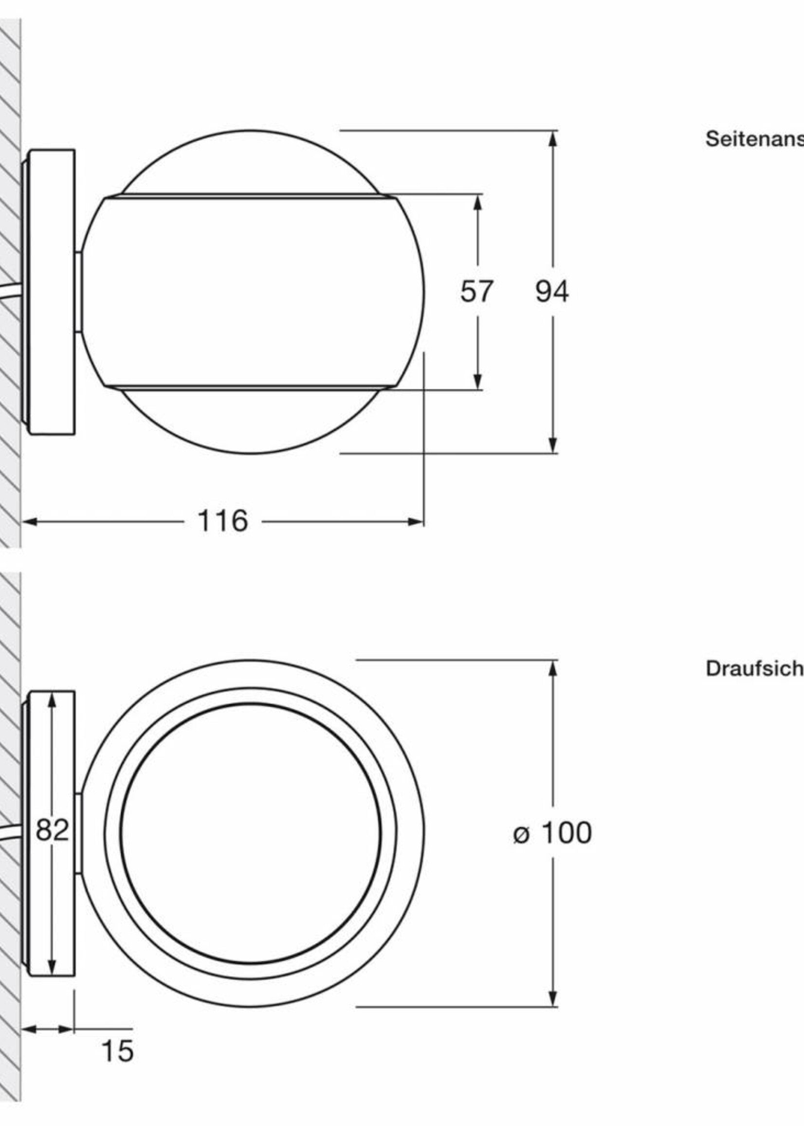 Occhio io verticale wandlamp. Mat zwart