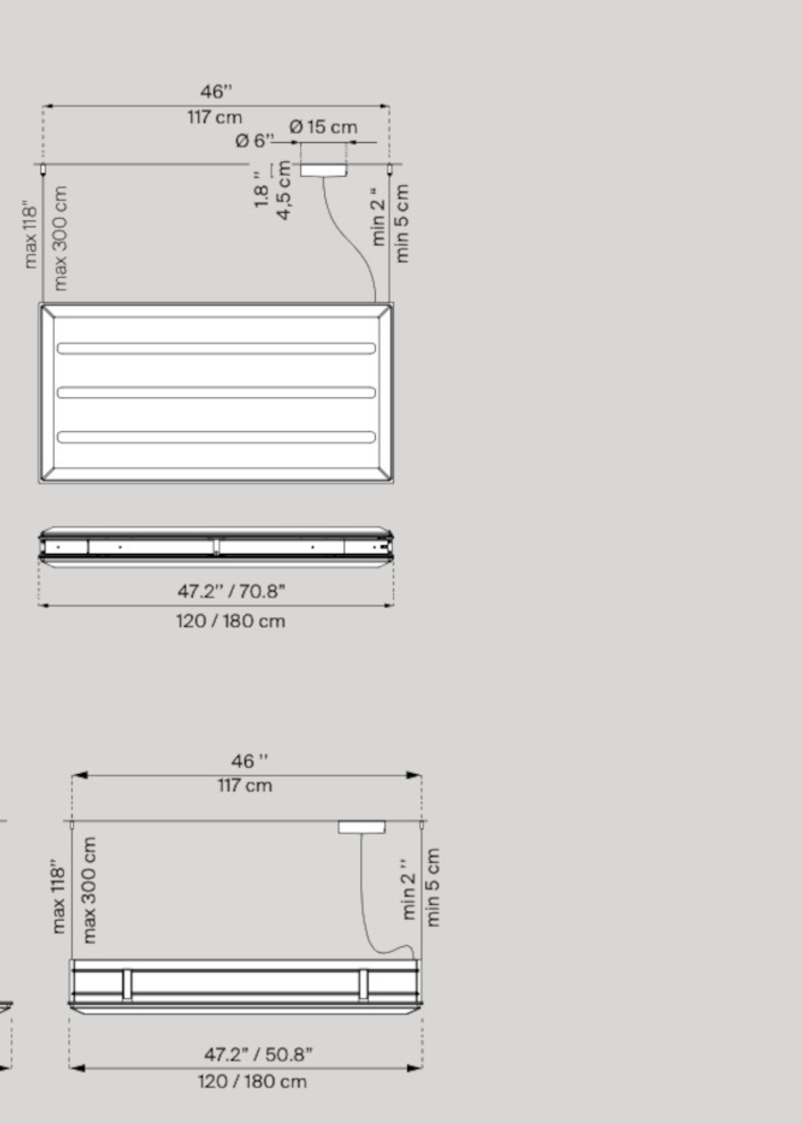Luceplan Diade 120 cm hanglamp