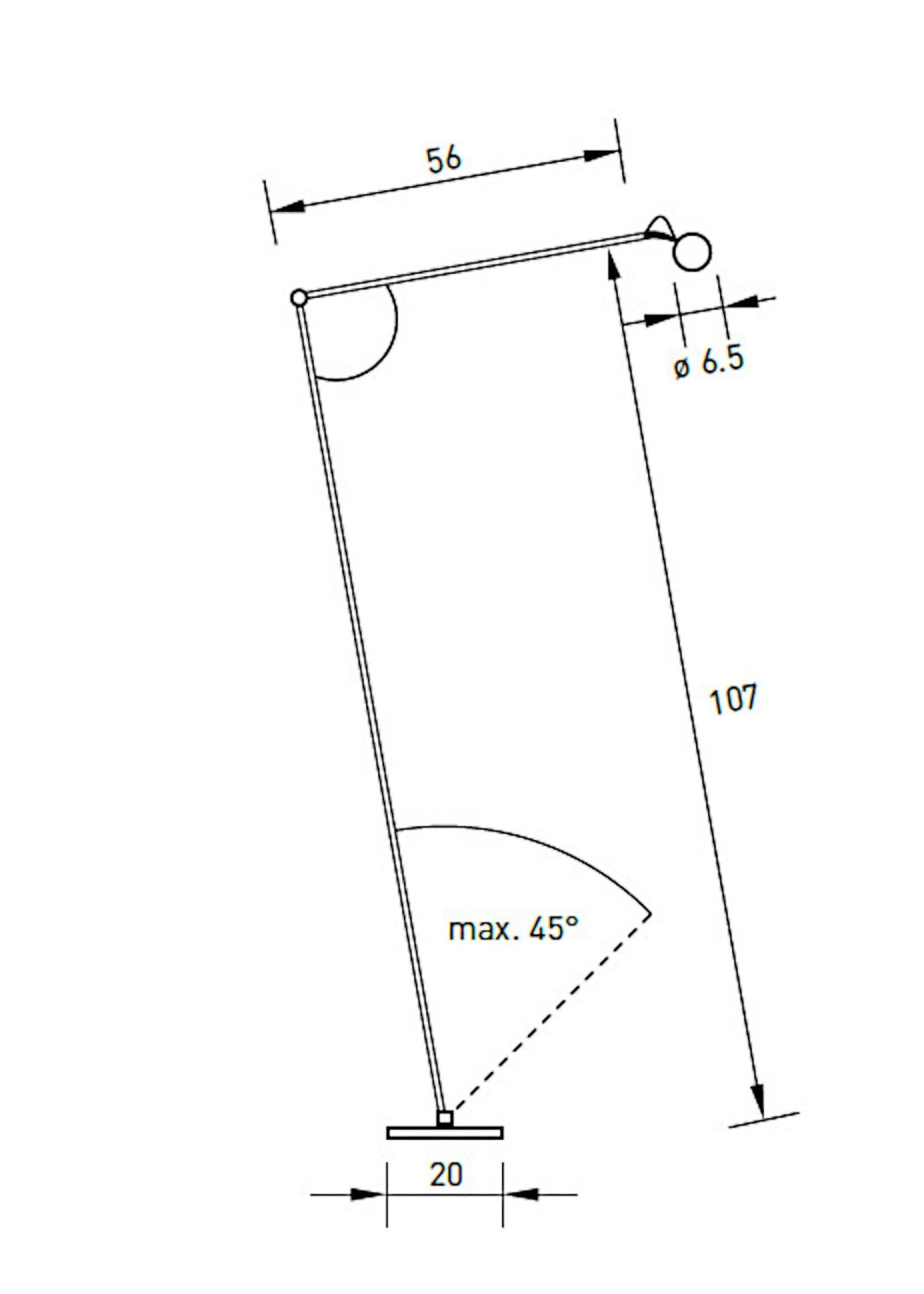 Radius design verlichting Basica 936 Task led vloerlamp