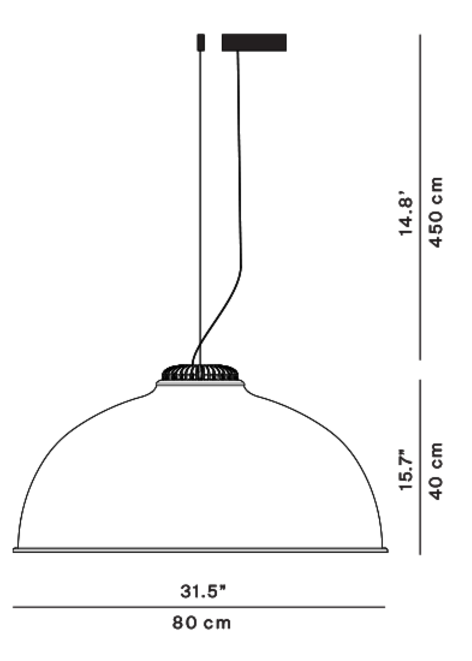 Luceplan Farel hanglamp. Zwart interieur