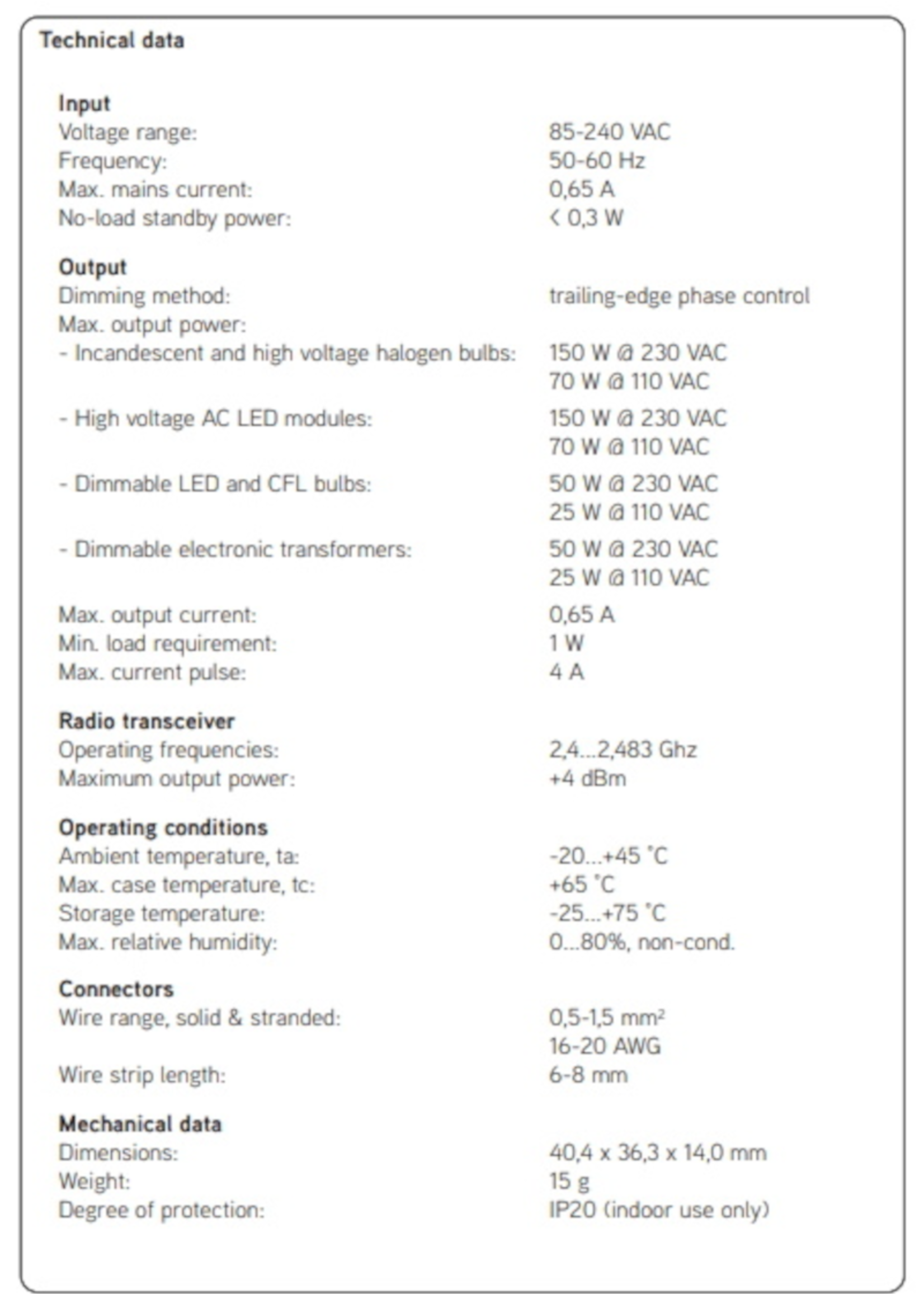 Casambi Casambi CBU-TED  bluetooth control Trailing Edge max. 230V/150 watt